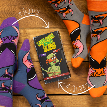 Zestaw 2 par skarpet w pudełku prezentowym | VHS 2 | Wojownicze żółwie HUDO