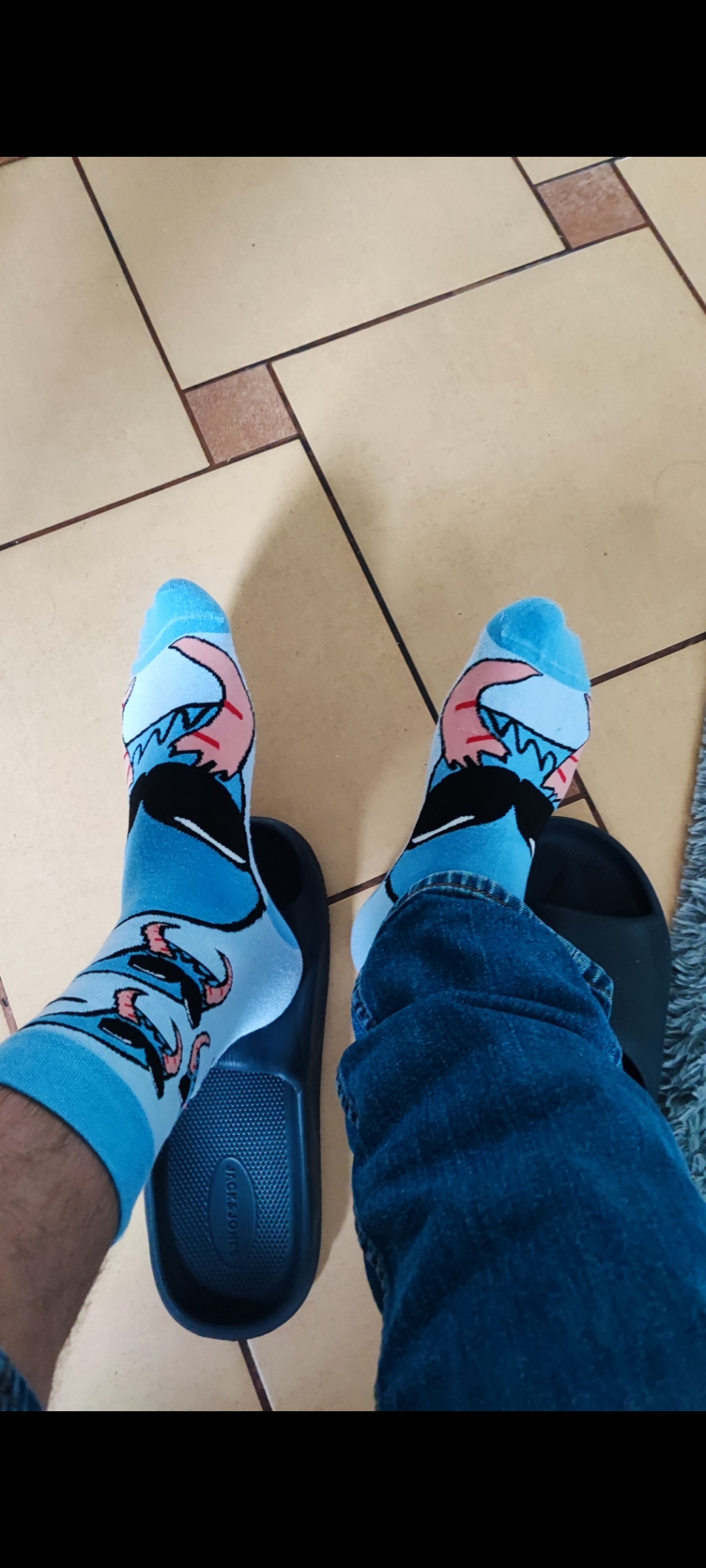 Skarpetki czarne – niebieski kurvinox