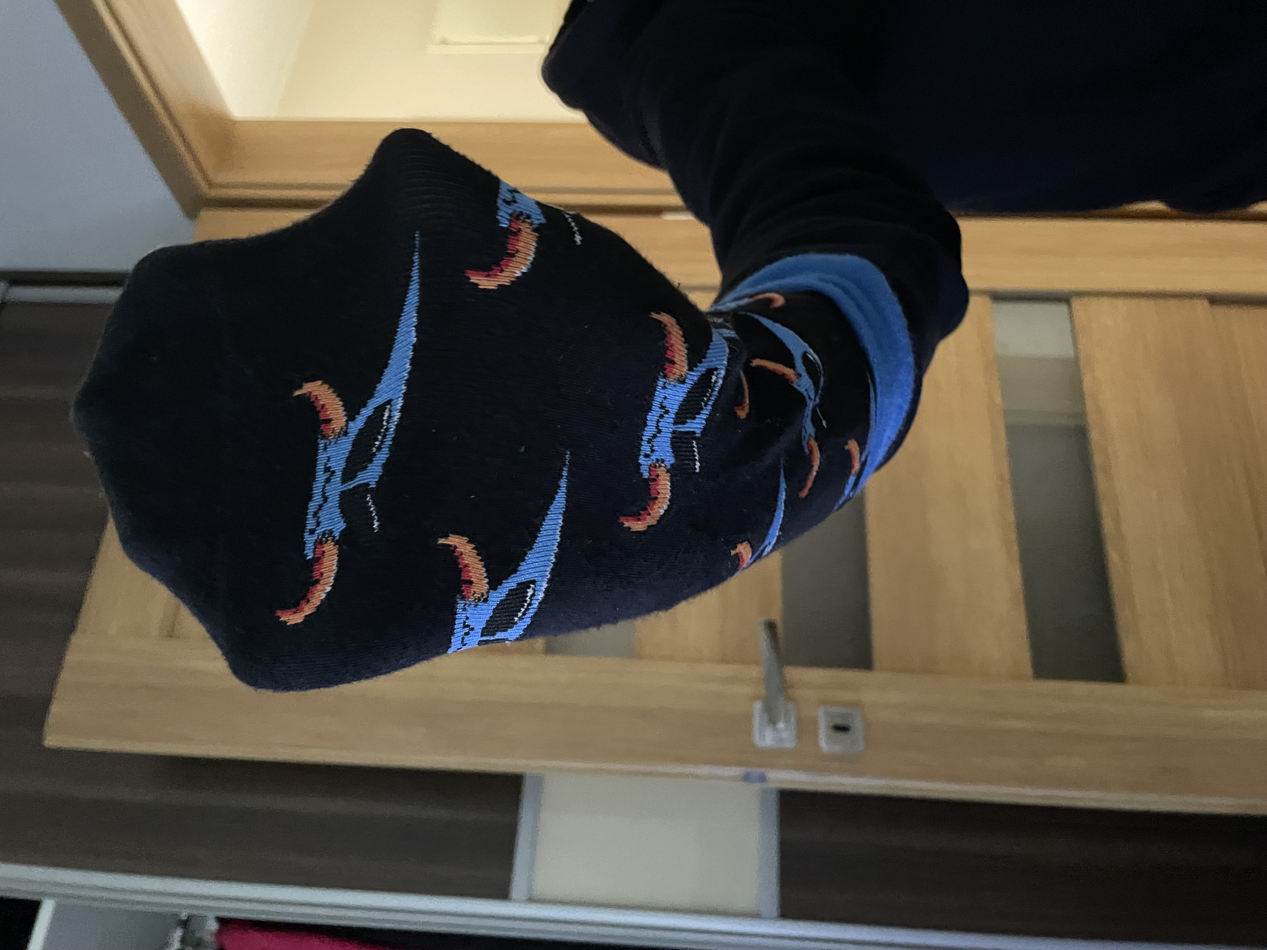 Skarpetki czarne – niebieski kurvinox