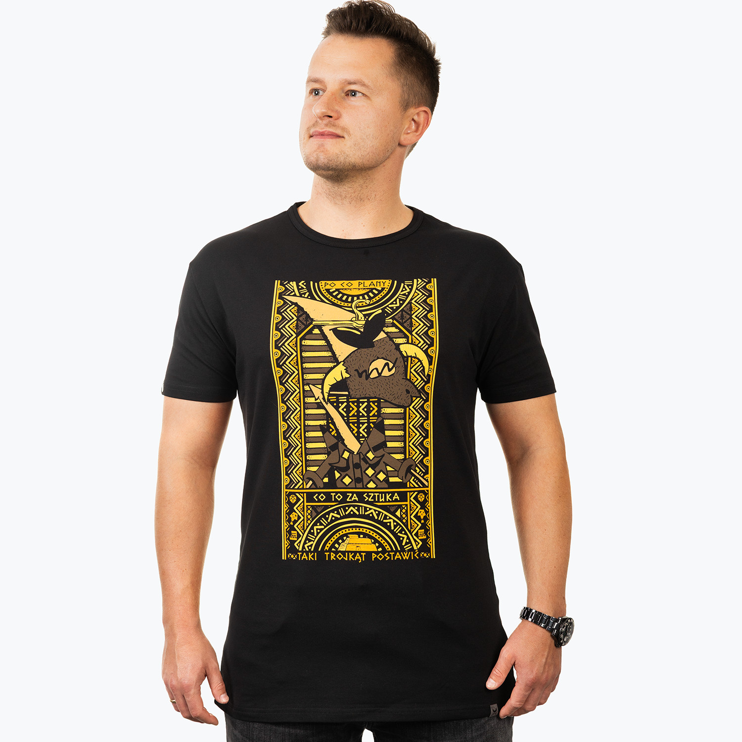 Koszulka czarna – Łęcina – Co to za sztuka taki trójkąt postawić - Image 2