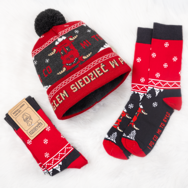 Zestaw świąteczny Domino | Egzorcysta | Czapka + skarpetki